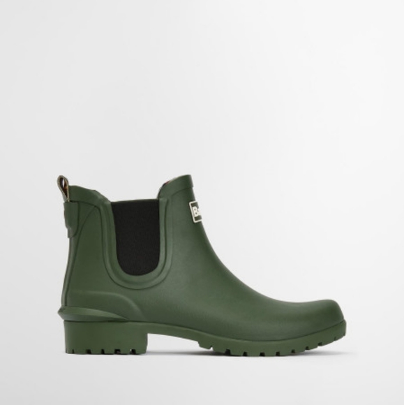 Barbour Wilton Wellingtons Olive Green 6 - Picture 1 of 16